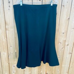 Black A-Line Skirt with Pleated Hem Size 18 by Focus 2000